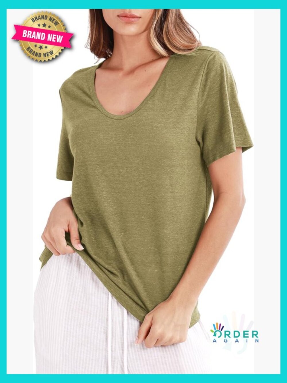 Linen Knitted Crewneck T-Shirt Short Sleeve Summer Casual Relaxed Fit Tee